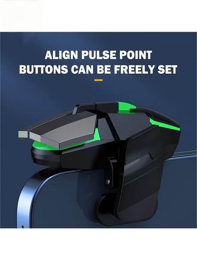 Mobile Game Controller Trigger, PUBG Accessories 6 Finger Trigger, High Sensitivity and 4 Metal on, Non-slip and Human Body Design with 2 Finger Sleeves - Image 3