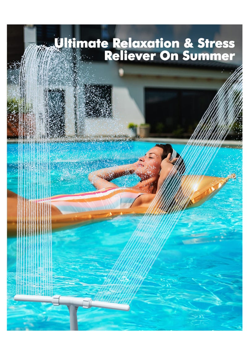 SYOSI نافورة مسبح، نافورات ماء بخاخ مزدوجة للبرك فوق الأرض/ تحت الأرض، نافورة رشاش شلال قابلة للتعديل 2 في 1 لتبريد والاسترخاء، ملحقات منتجع صحي للمسبح - Image 2