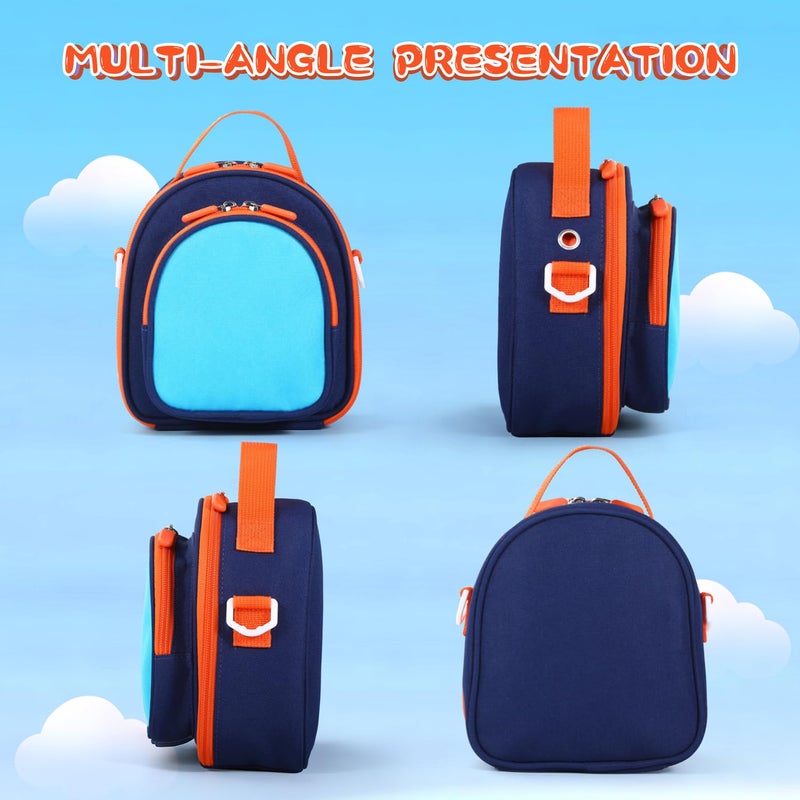 Piaclen Carrying Case Compatible with Yoto Mini (2024 Edition),30 Cards Storage Bag with Handle and Shoulder Strap, Travel Storage box for Player & Headphone Accessories (Blue) - Image 3