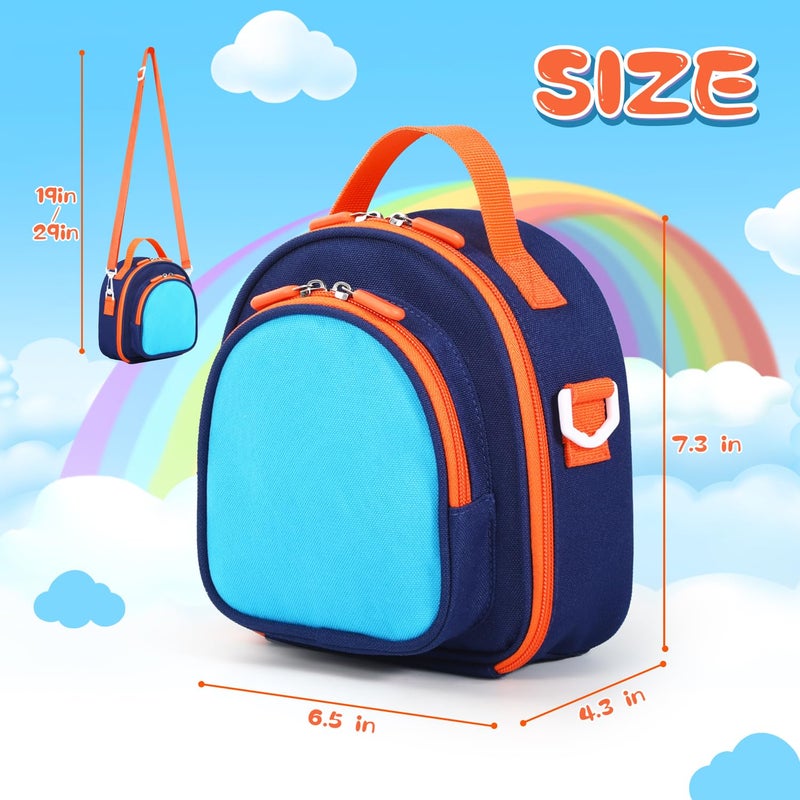 Piaclen Carrying Case Compatible with Yoto Mini (2024 Edition),30 Cards Storage Bag with Handle and Shoulder Strap, Travel Storage box for Player & Headphone Accessories (Blue) - Image 2