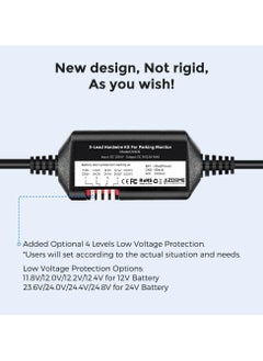 AZDOME 3-Lead ACC Hardwire Kit JYX05 Type-C Port for GS63HPro/GS63Pro/M580/M300S Dash Cam, 11.5ft with Fuse Kit, for Dash Camera 24H Parking Monitor, Converts 12V-24V to Output 5V/2.5A Max, Low Voltage Protection  - Image 3