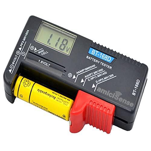 amiciSense Digital Battery Tester Bt-168D Voltage Indicator For 1.2V-4.8V Aa Aaa C D 9V 3V 18650 16340 14500 Lithium Battery, Battery_powered, Black - Image 3