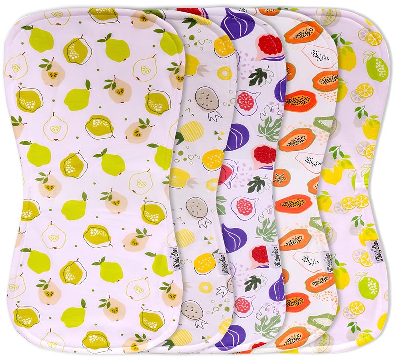 KiddyStar 5-Pack Organic Cotton Burp Cloths â€“ Large, Ultra-Soft 3-Layer Towels for Burping, Shoulder & Hand Use, Highly Absorbent - Image 1