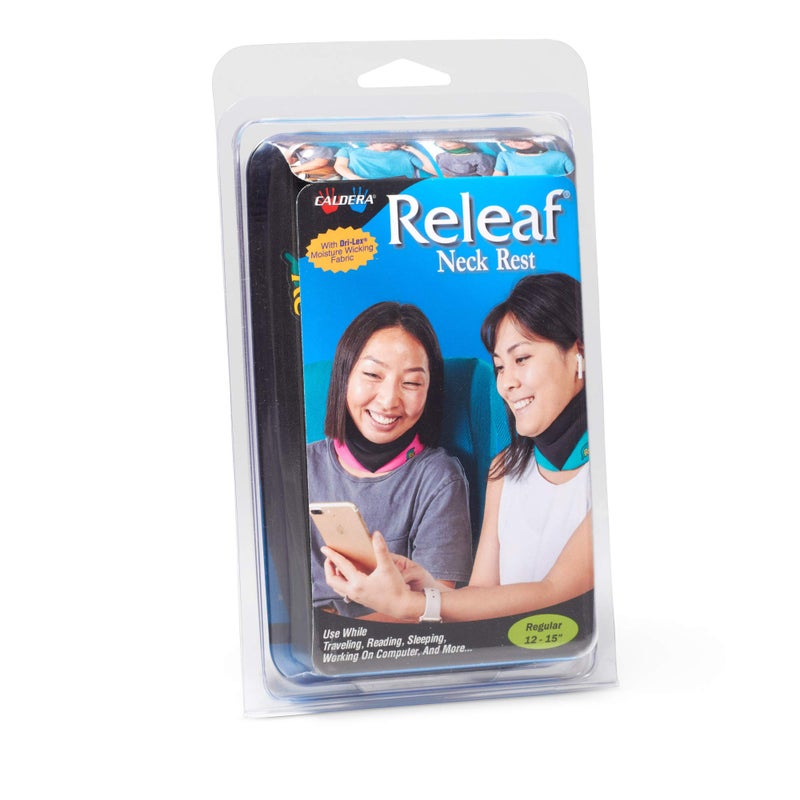 Caldera ReleafÂ® Neck Rest â€“ Soft Neck Brace for Neck Pain and Support, Comfortable Neck Brace for Sleeping, Cervical Collar Neck Support Brace for Travel, Reading & Relaxation - Large, Black - Image 2