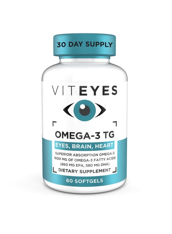 Viteyes Omega-3 TG Supports Eye & Heart Health, Natural Triglyceride Fish Oil Formula, Clear, 60 Count - Image 1