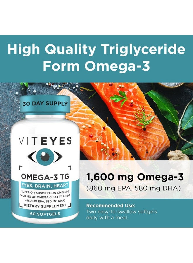Viteyes Omega-3 TG Supports Eye & Heart Health, Natural Triglyceride Fish Oil Formula, Clear, 60 Count - Image 3