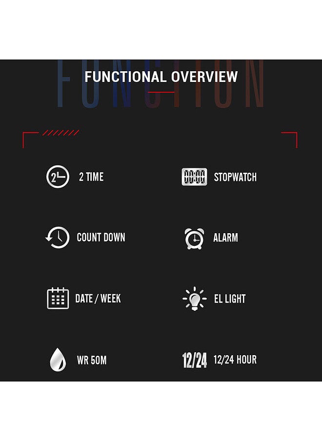 SKMEI - SKMEI 1960 sports watches Countdown double time watch alarm clock Chronograph table Digital watches 50 meters waterproof watch - Image 1