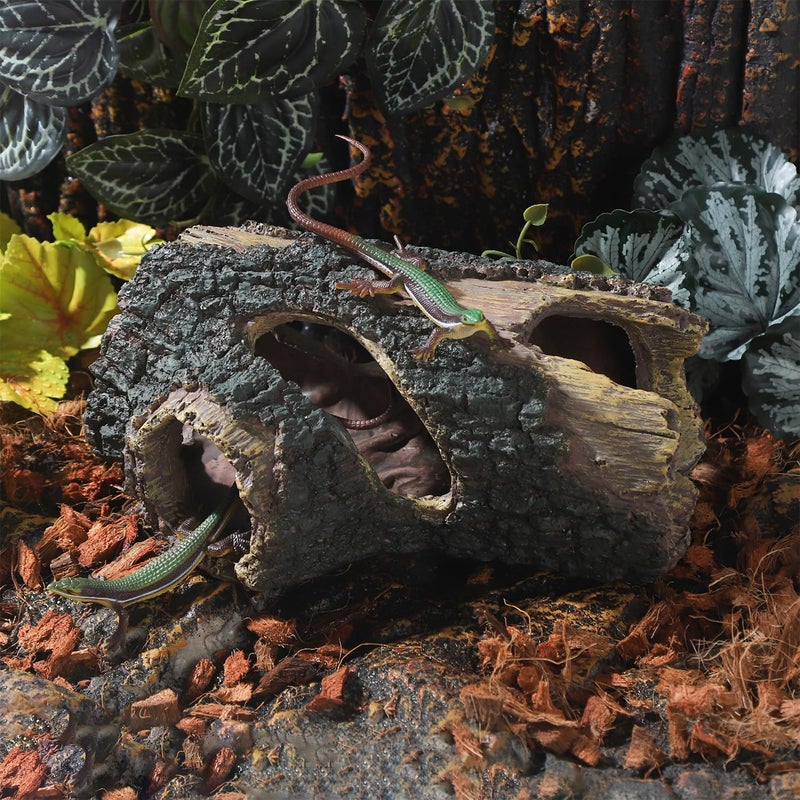 IBWell Aquarium Wood Fish Tank Decorations，Resin Fake Logs Terrarium DÉCor, Reptile Hide Aquarium Hideout for Fish Cave, Small Turtles, to 20 Gallon Tank - Image 5