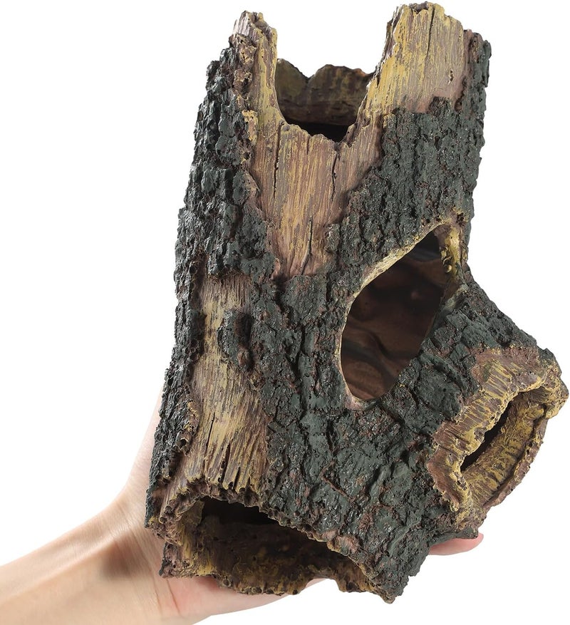 IBWell Aquarium Wood Fish Tank Decorations，Resin Fake Logs Terrarium DÉCor, Reptile Hide Aquarium Hideout for Fish Cave, Small Turtles, to 20 Gallon Tank - Image 3