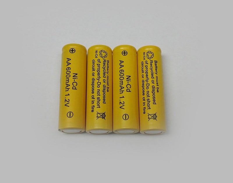 Muspyn بطاريات قابلة للشحن AA Ni-Cd 600mAh صفراء لوحدات الطاقة الشمسية (عبوة 4) - Image 3