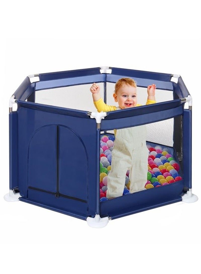 سياج أمان للأطفال من Baby Home، حظائر لعب قابلة للطي للأطفال، سياج أمان للأطفال في المنزل، سياج لعب للأطفال قابل للغسل ومكون من 6 ألواح وبساط لعب للزحف للأطفال - Image 1