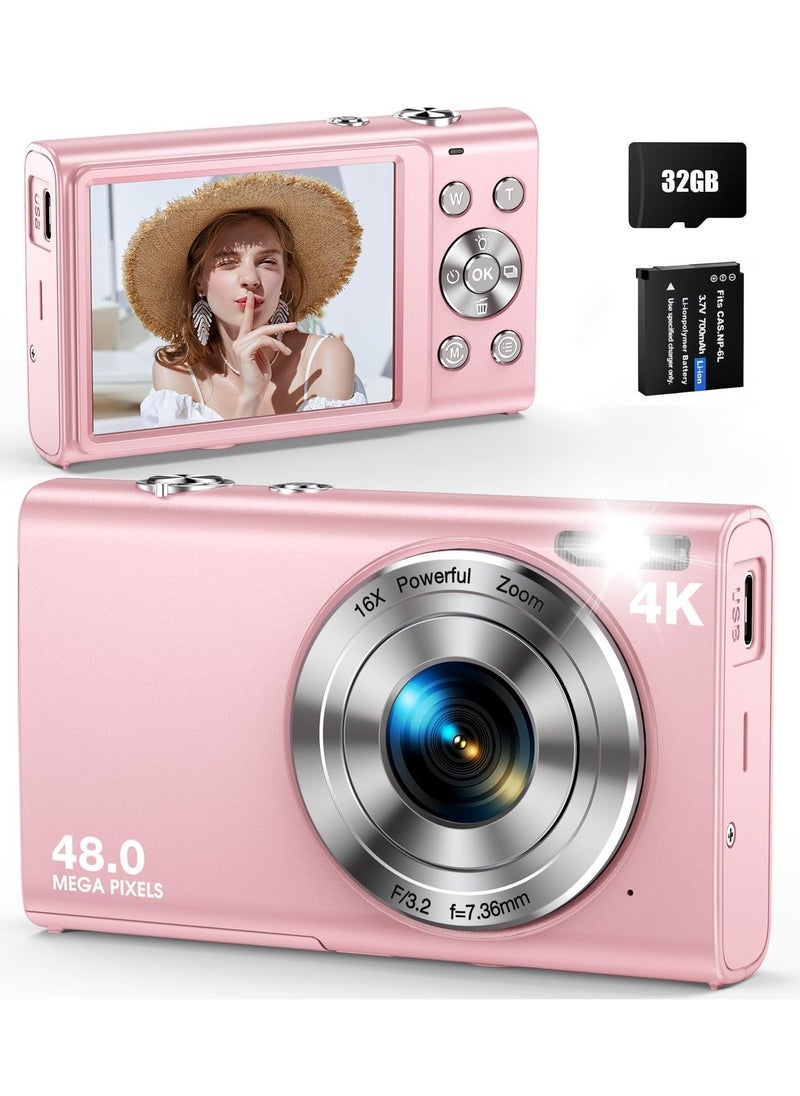 Milatech - Digital Camera, Autofocus UHD 4K Vlogging Camera with 32GB Card, 48MP 16X Digital Zoom Digital Camera - Image 1