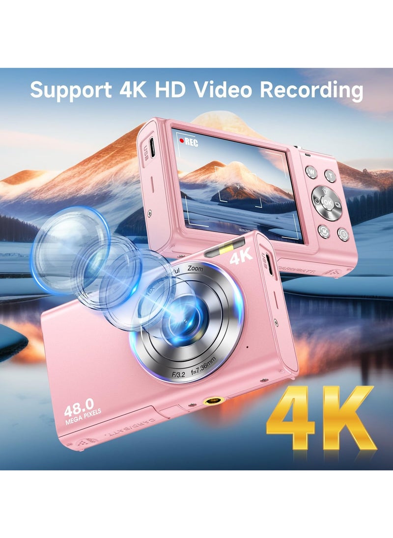 Milatech - Digital Camera, Autofocus UHD 4K Vlogging Camera with 32GB Card, 48MP 16X Digital Zoom Digital Camera - Image 1