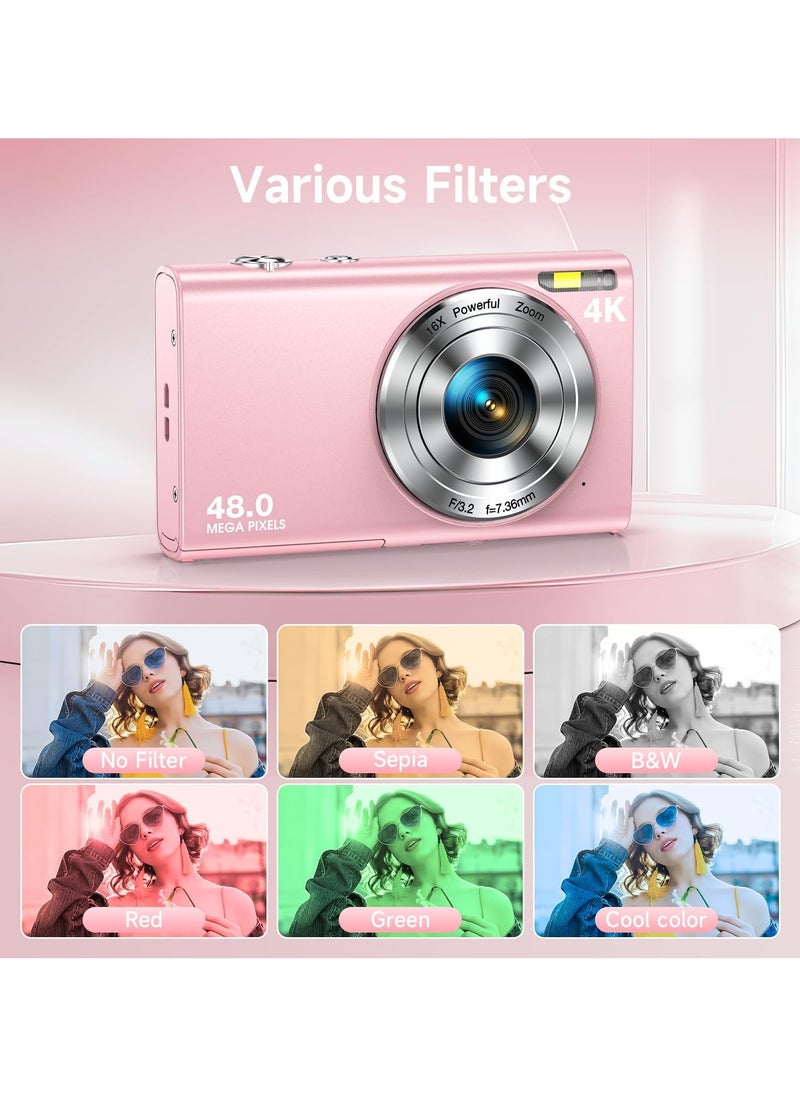 Milatech - Digital Camera, Autofocus UHD 4K Vlogging Camera with 32GB Card, 48MP 16X Digital Zoom Digital Camera - Image 1
