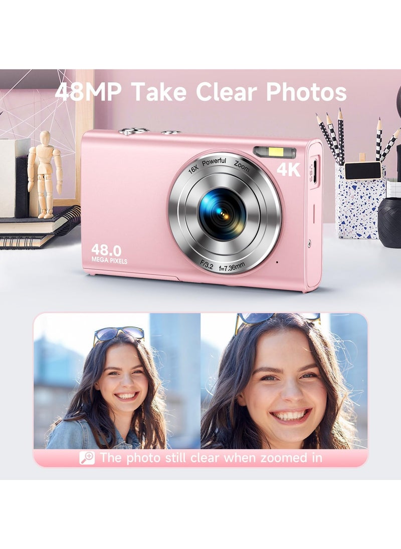 Milatech - Digital Camera, Autofocus UHD 4K Vlogging Camera with 32GB Card, 48MP 16X Digital Zoom Digital Camera - Image 1