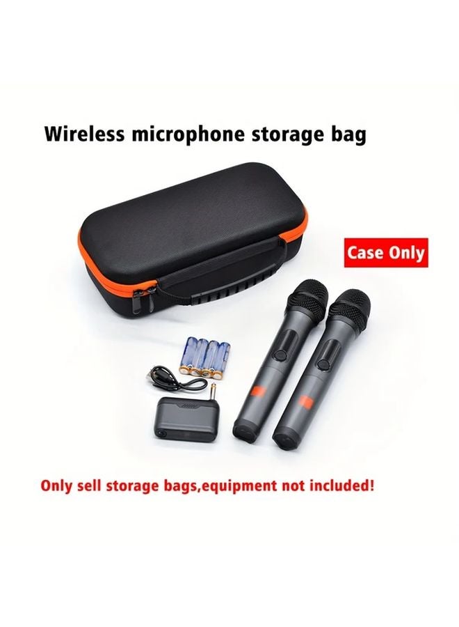 Black EVA Hard Shell Wireless Microphone Storage Bag Durable Fabric Interior Double Zipper - Image 5