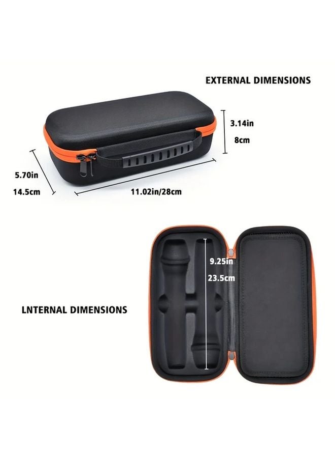 Black EVA Hard Shell Wireless Microphone Storage Bag Durable Fabric Interior Double Zipper - Image 4