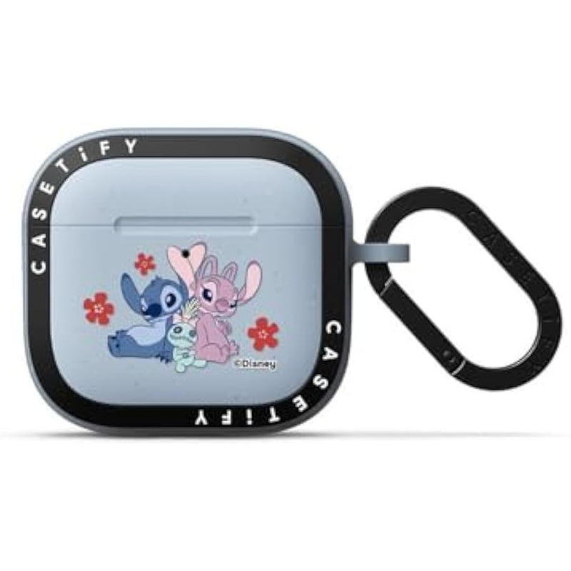 Casetify Bounce AirPods 4 Case with Ring 【Lilo & Stitch Colab】 - Stitch Family - Sky Blue