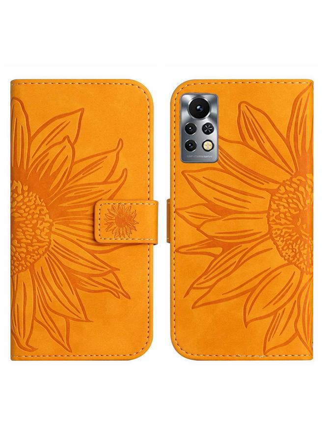 S-TOP Case For Infinix Note 11 Pro / Note 11s Skin Feel Sun Flower Pattern Flip Leather Phone Case with Lanyard - Image 2