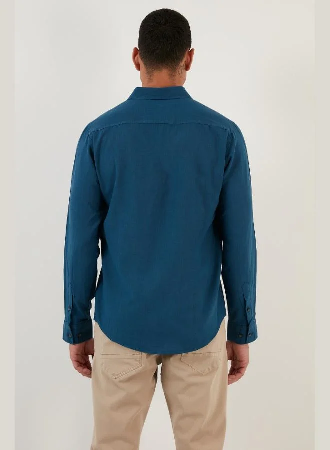 Buratti  Buratti Cotton Regular Fit Button-Down Collar Shirt Men's SHIRT CF20S111871 for Men | Best Price UAE