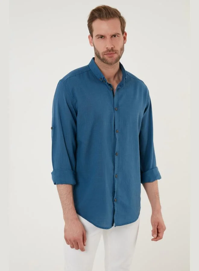 Buratti  Buratti Cotton Regular Fit Button-Down Collar Shirt Men's SHIRT CF20S111871 for Men | Best Price UAE