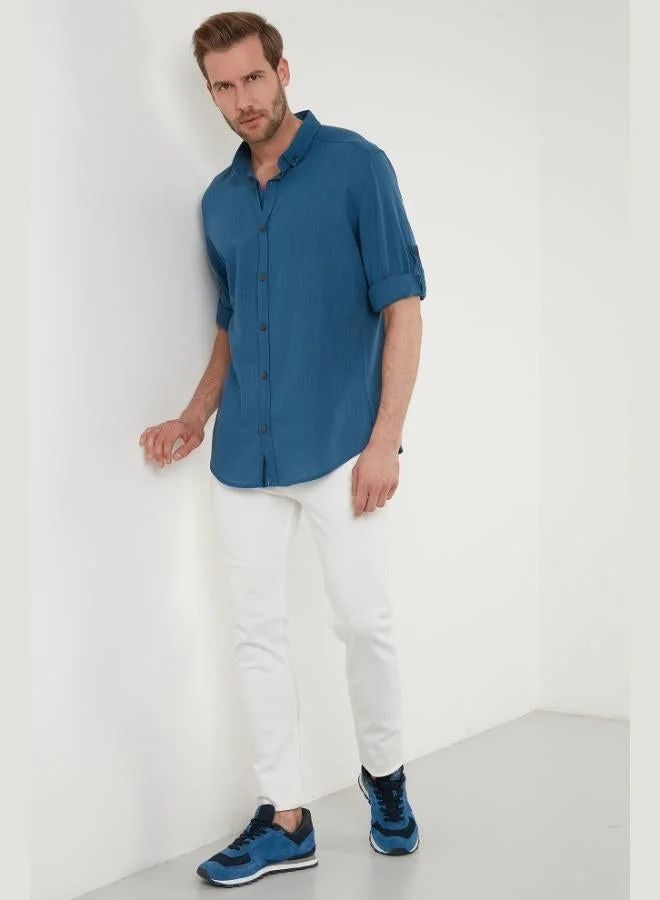 Buratti  Buratti Cotton Regular Fit Button-Down Collar Shirt Men's SHIRT CF20S111871 for Men | Best Price UAE