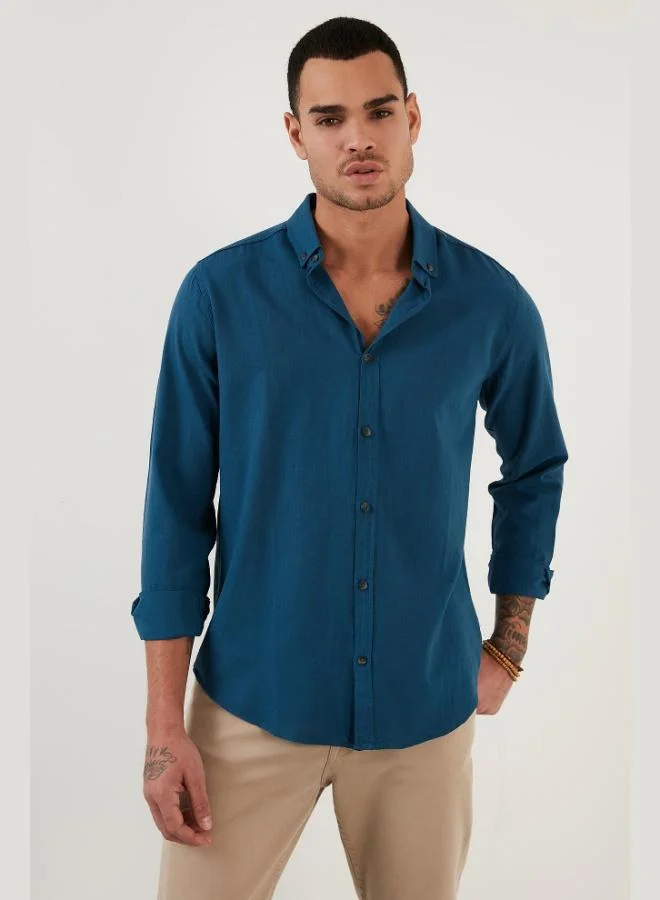 Buratti  Buratti Cotton Regular Fit Button-Down Collar Shirt Men's SHIRT CF20S111871 for Men | Best Price UAE