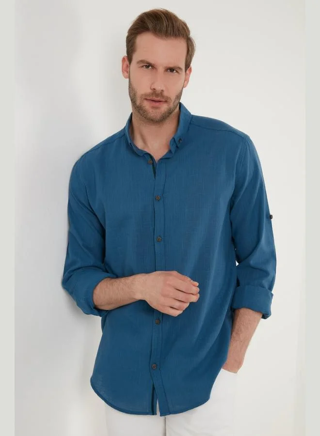 Buratti  Buratti Cotton Regular Fit Button-Down Collar Shirt Men's SHIRT CF20S111871 for Men | Best Price UAE