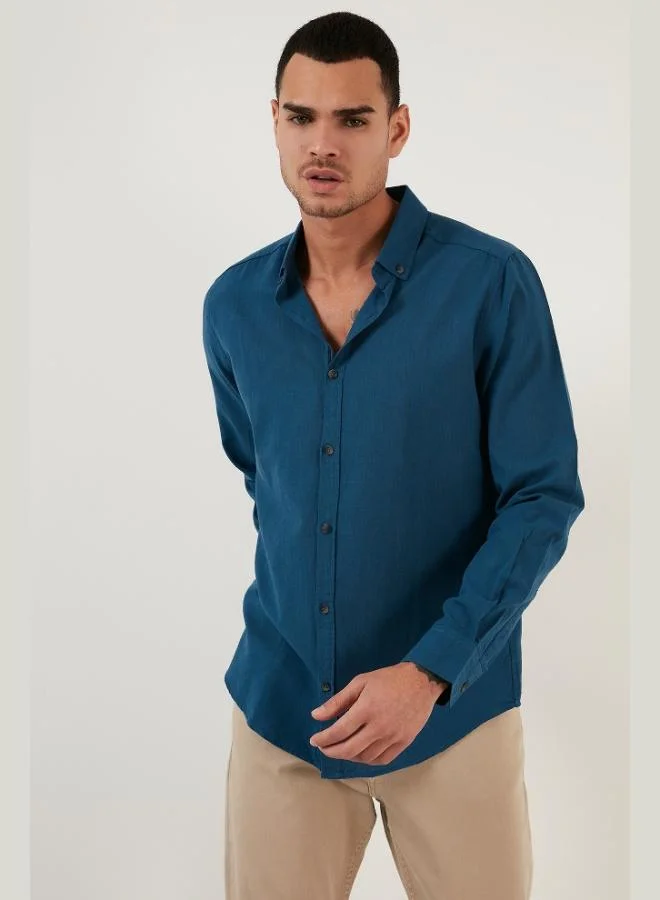 Buratti  Buratti Cotton Regular Fit Button-Down Collar Shirt Men's SHIRT CF20S111871 for Men | Best Price UAE