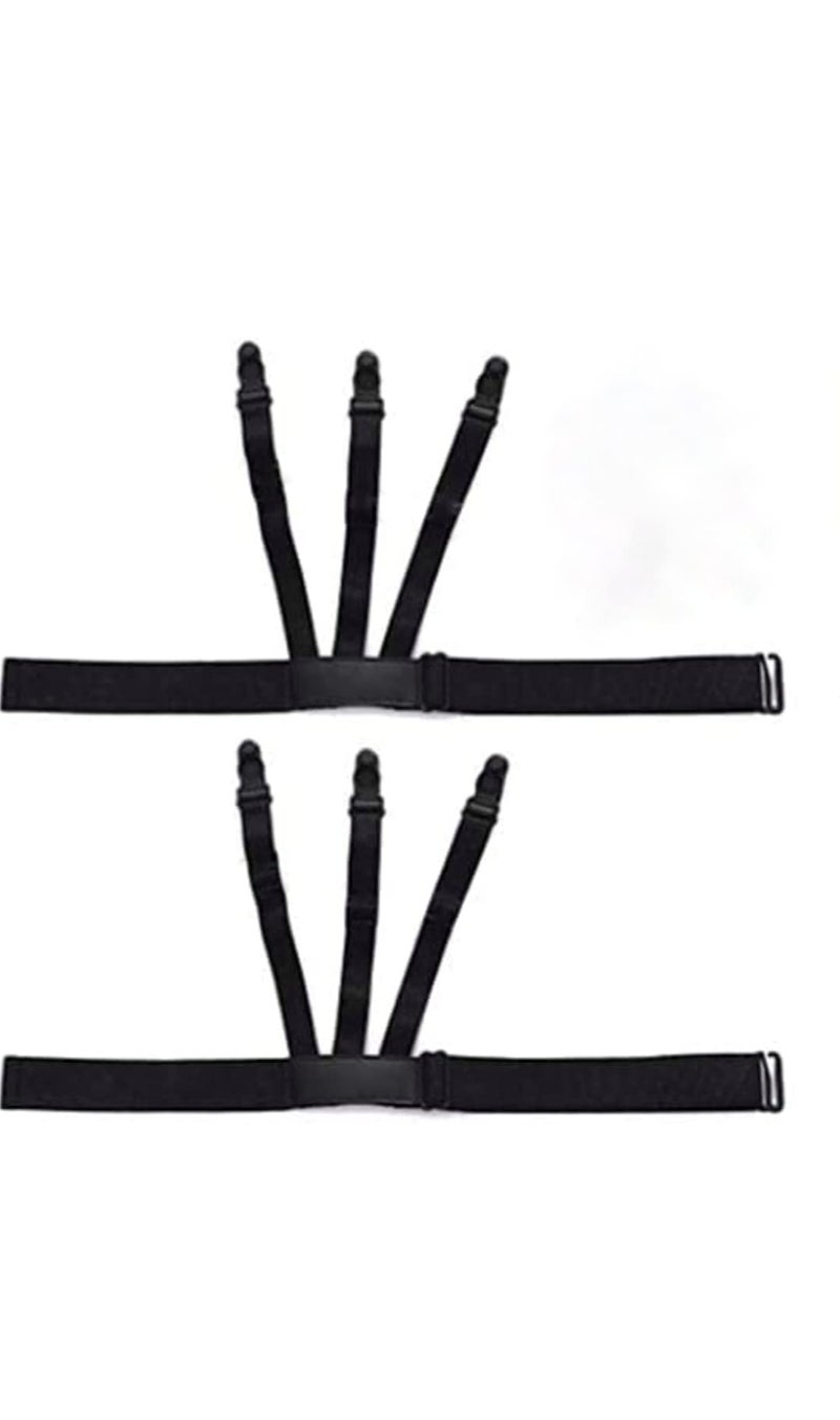 Premium Men's Shirt Stays Garters - Heavy-Duty Thigh Loop Shirt Suspenders - Durable High-Density Elastic Nylon Apparel Holder with Non-Slip Locking Clamps & Adjustable Buckles (Sleek Modern Invisible Space-Saving Profile) - Manual Formalwear Grooming Convenience & Wardrobe Facility Asset Management Template
