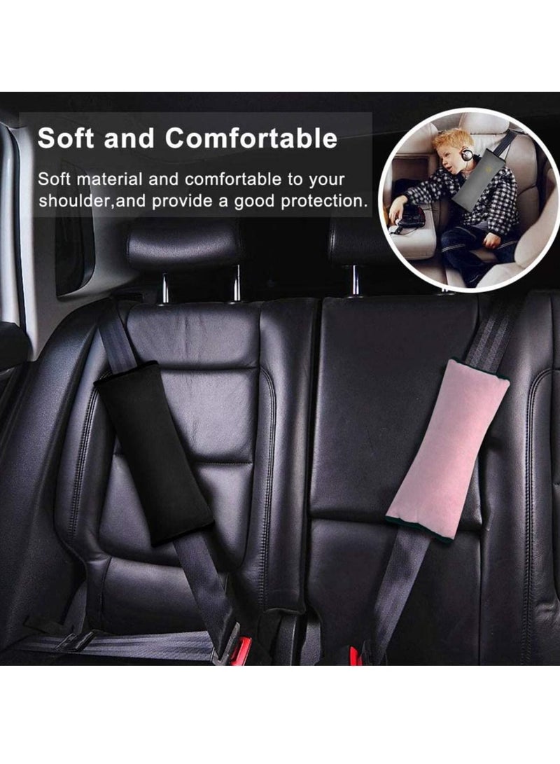 SYOSI Seat Belt Adjuster and Pillow with Clip for Kids Travel, Neck Support Headrest Seatbelt Pillow Cover & Seatbelt Adjuster for Child, Car Seat Strap Cushion Pads for Baby Short People Adult  - Image 3