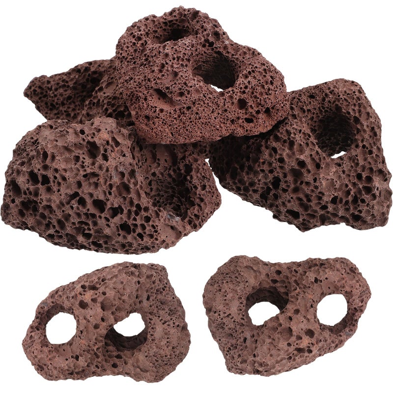 Yardwe Aquarium Rocks Volcanic Rocks 6Pcs Decorative Rocks Fish Tank Aquarium Landscape Ornaments (Random Color) - Image 1
