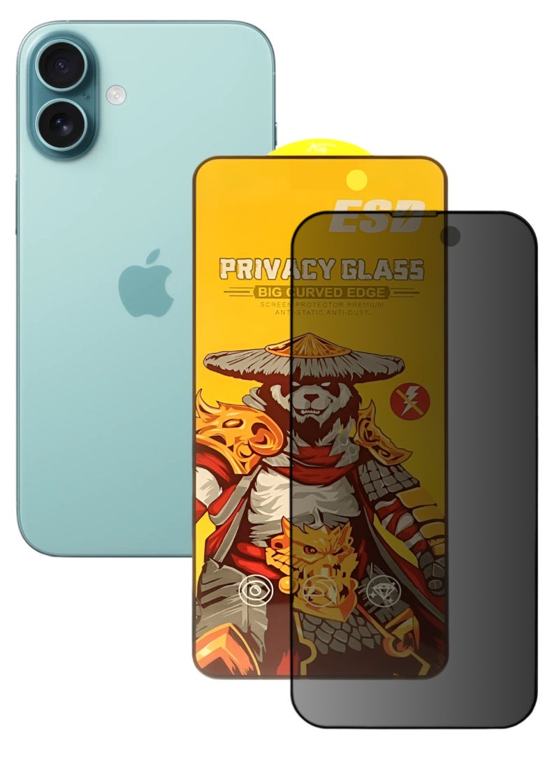 ESD Tempered Dustproof Privacy Glass Screen Protector Compatible For iPhone 16 - Image 1