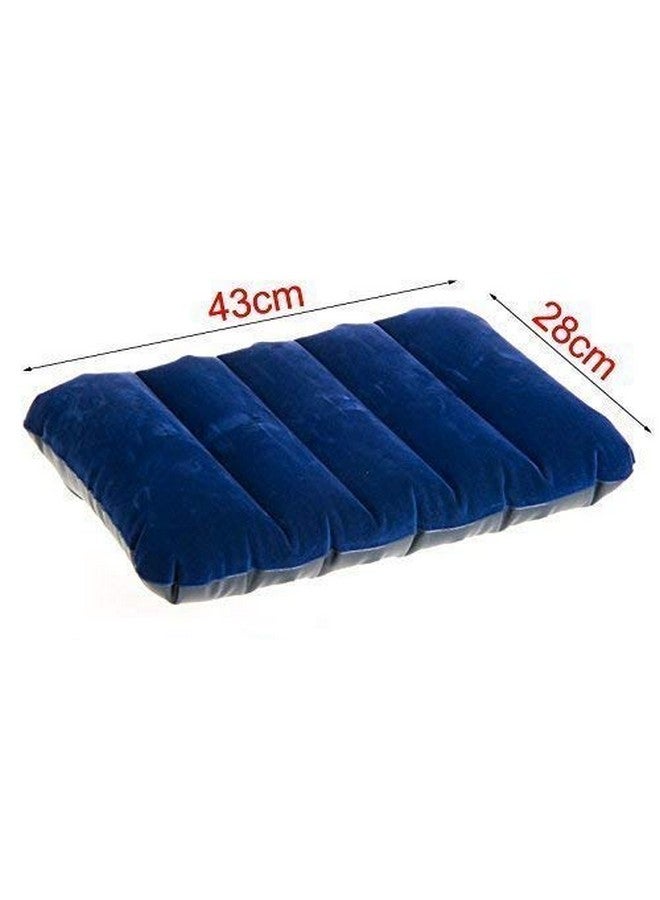 FW FAMEWORLD Velvet Soft Comfort Air Inflatable Travel Pillow Blue (4 Pack) - Image 3