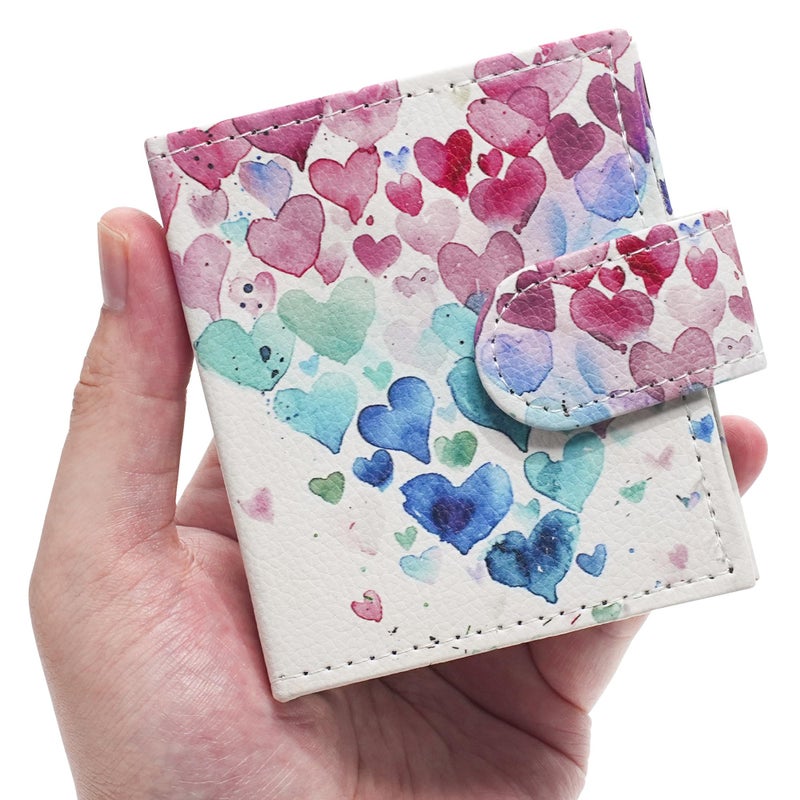 Vienrose Mini Photo Album for 2x3 Inch Films 52 Pockets Small Album Book for Fujifilm Instax Mini Polaroid Instant Photos Faux Leather Pocket Size Album Watercolor Heart Pattern - Image 2