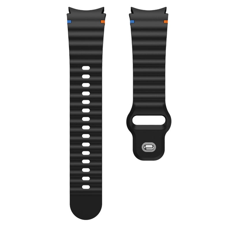 سوار ساعة ذكية رياضي من السيليكون متوافق مع Samsung Galaxy Watch 7 بملاءمة قابلة للتعديل وحزام ناعم للاستبدال اليومي باللون Starlight قابل للتعديل - Image 3