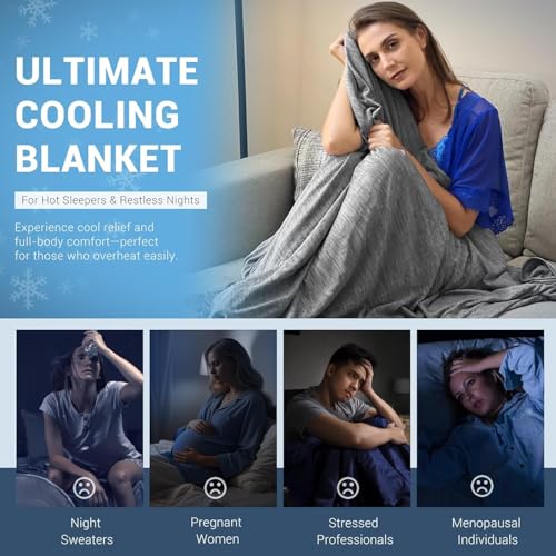 Elegear Revolutionary AC Cooling Blanket, Absorbs Heat to Keep Body Cool for Night Sweats, Double Sided Arc-Chill3.0 Cooling Fiber Q-Max>0.5, Lightweight Summer Cold Blankets - Image 4