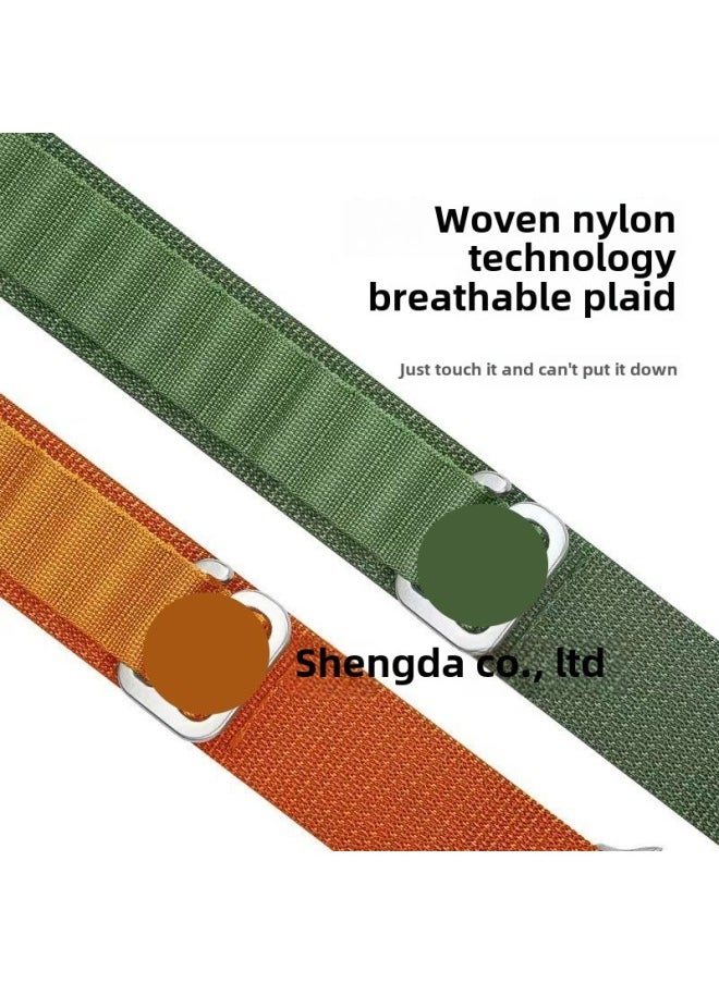 Generic - For Apple IWatchS10 Alpine Loop Nylon Woven Strap S8 Apple Watch S9Ultra Strap-Color:Stitched Starlight Metal Head 38/40/41mm - Image 1