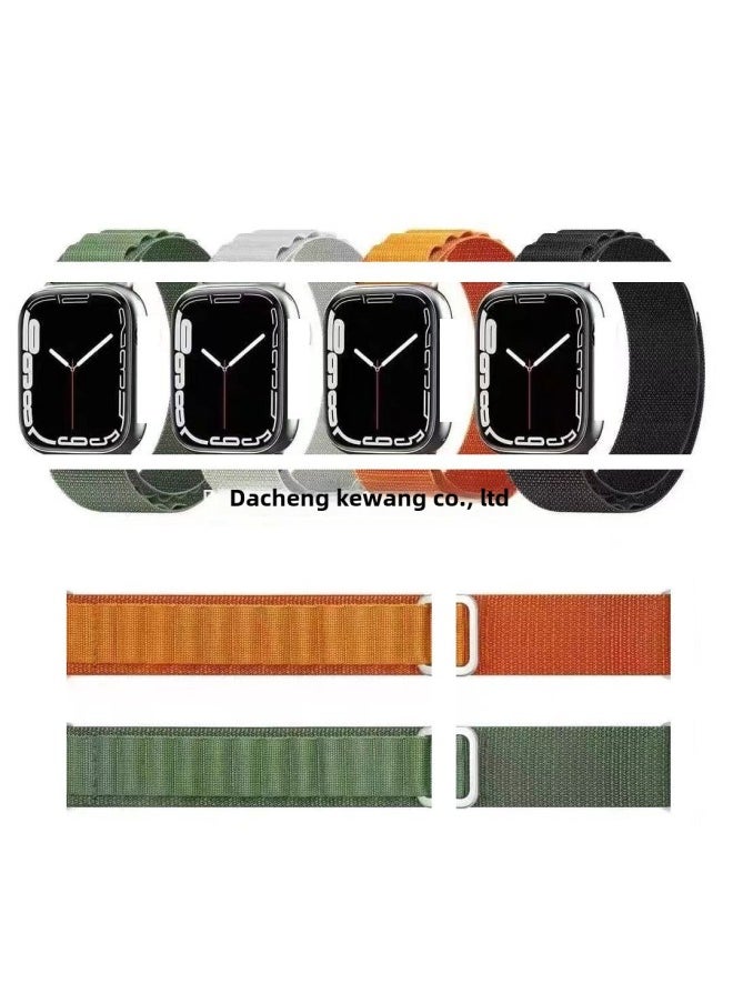 Generic - For Apple IWatchS10 Alpine Loop Nylon Woven Strap S8 Apple Watch S9Ultra Strap-Color:Stitched Starlight Metal Head 38/40/41mm - Image 1