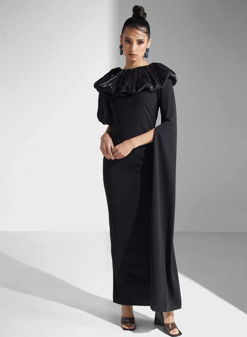 Golden Apple Asymmetric Sleeve Dress