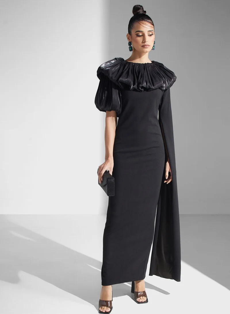 Golden Apple Asymmetric Sleeve Dress