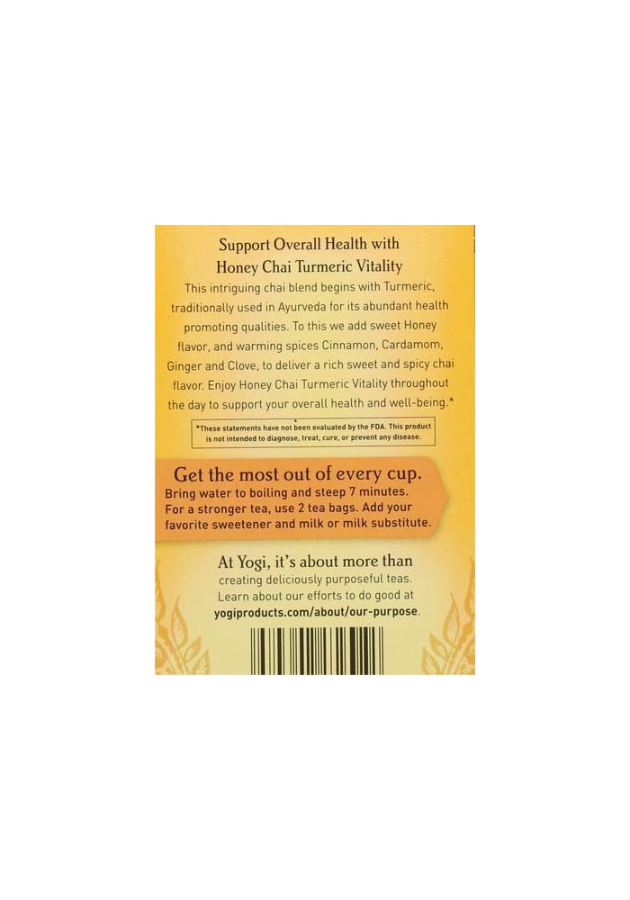 Yogi Honey Chai Turmeric Vitality Tea - Image 5