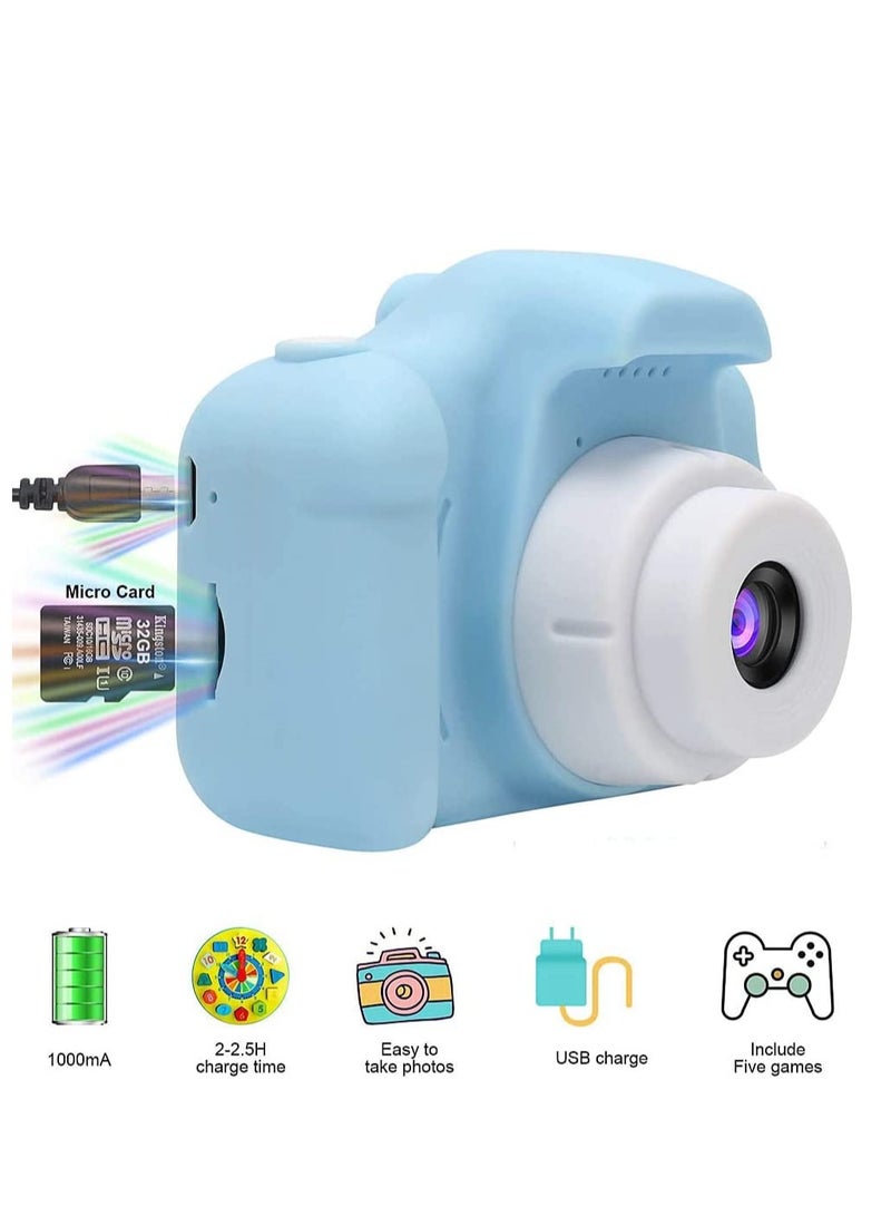 Mini Rechargeable 8Mp Hd Digital Kids Camera, Digital Camera For Kids, Handy Portable Camera 2.0 Screen, Child Video Recorder Camera. (Blue) - Image 2
