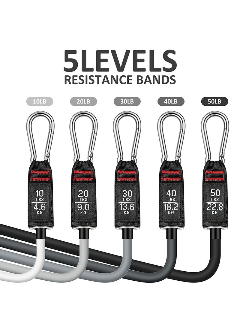 Resistance Bands Set, 11pcs Exercise Bands with Handles, Workout Bands with Door Anchor and Ankle Straps, for Heavy Resistance Training, Physical Therapy, Shape Body, Yoga, Home