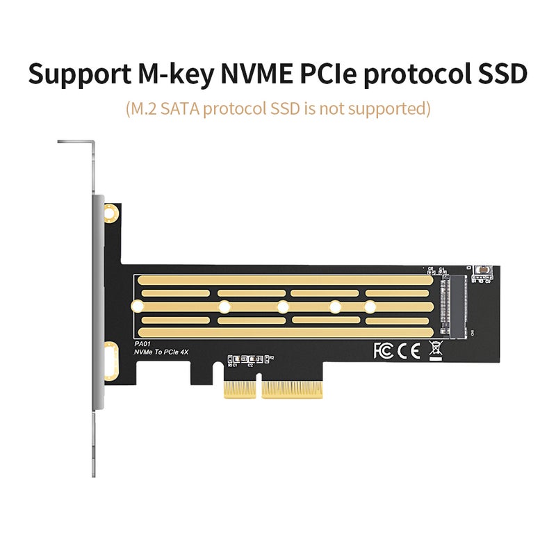 M.2 to PCIe3.0 Adapter Card M.2 NVME PCIe SSD Converter Card Support M-Key NVME PCIe 2230/2242/2260/2280/22110 SSD - Image 5