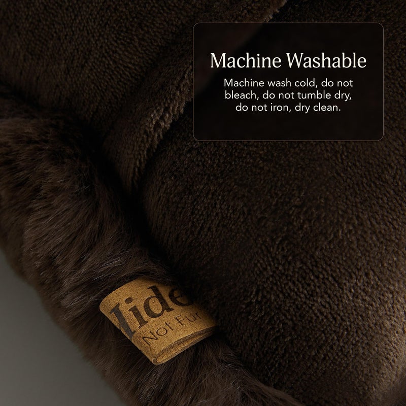 UnHide Squish Lumbar Pillow - Faux Fur Pillow - Extra Soft Throw Pillow - Rectangular Shaped, Polyester Fill - Machine Washable - Perfect for Living Room Or Bedroom - 10â€ x 18â€ - Chocolate - Image 4