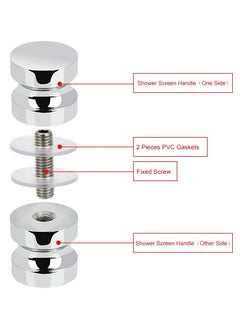 SYOSI 2 Set Shower Screen Handle Bathroom Door Handle Knob with Solid Stainless Steel for Replacement Groove Glass Door(Install Screw 7.5mmx30mm)  - Image 4