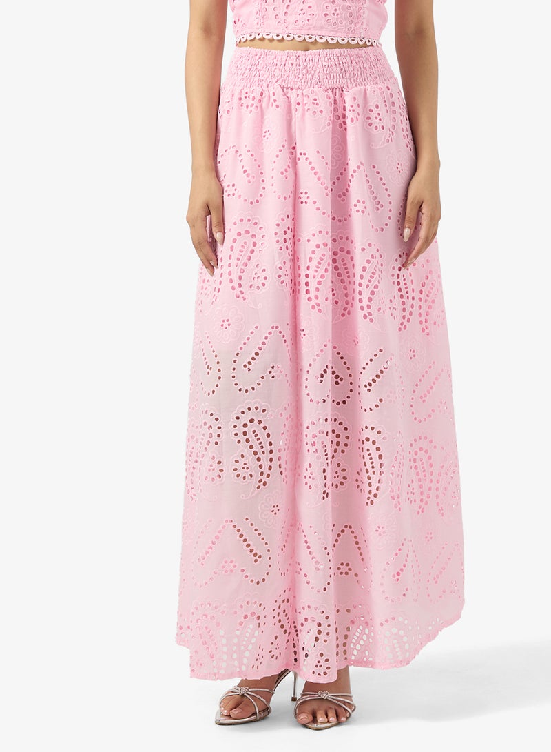 جينجر طقم بلوزة وتنورة ماكسي دانتيل مفتوح - Image 4