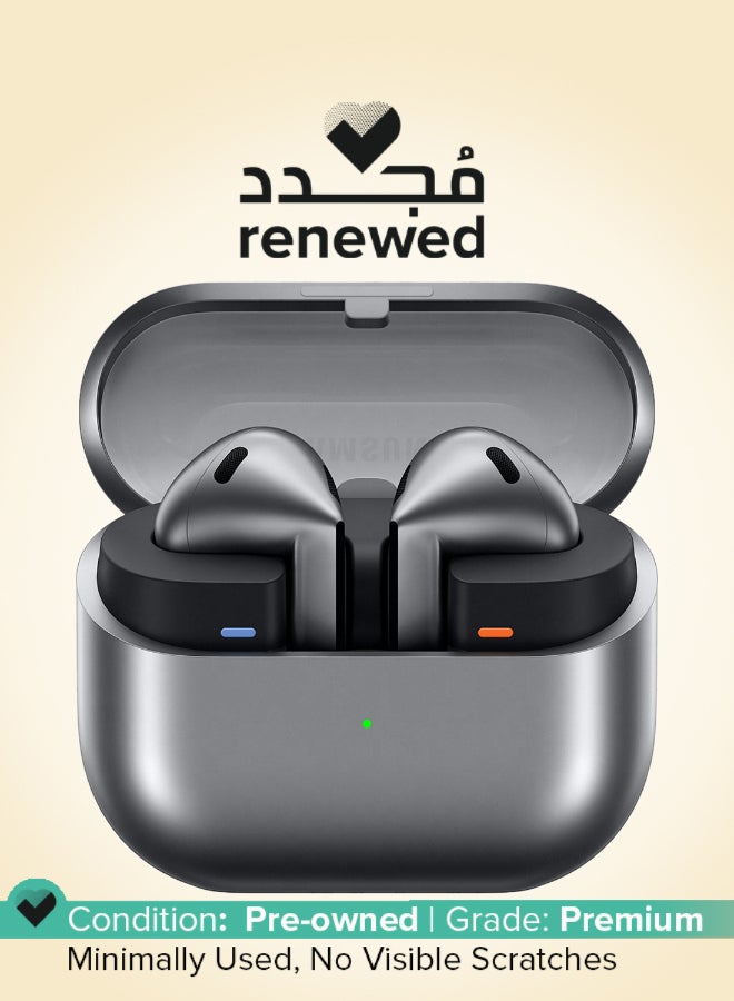 سامسونج Renewed - Galaxy Buds 3 Silver with Galaxy AI Powered Real-time Interpreter | 24-bit Hi-Fi Audio | Up to 36H Battery | IP57 silver - Image 1