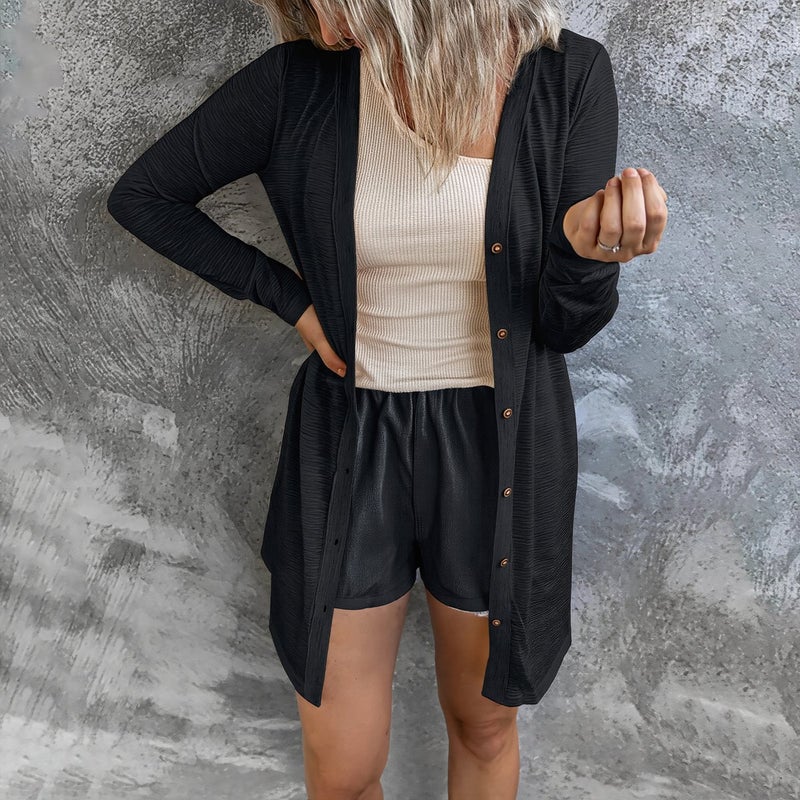 Women's Versatile Long Cardigan For Work Date Home Daily Grey S - Image 5